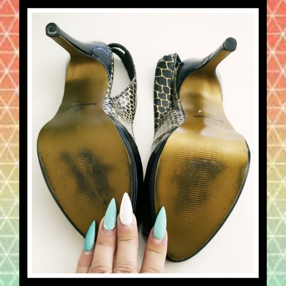 ❤️‍🔥CLEARANCE❤️‍🔥 DOLL HOUSE Sling Back Snakeskin Heels - Picture 2 of 5